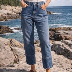 Rudy Jude Utility Jeans Womens 1 26" waist Blue Double Knee Organic Cotton Denim